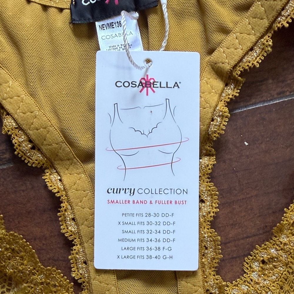 Cosabella Mustard and Gold Curvy Racie Racer Back Medium - Picture 4 of 5